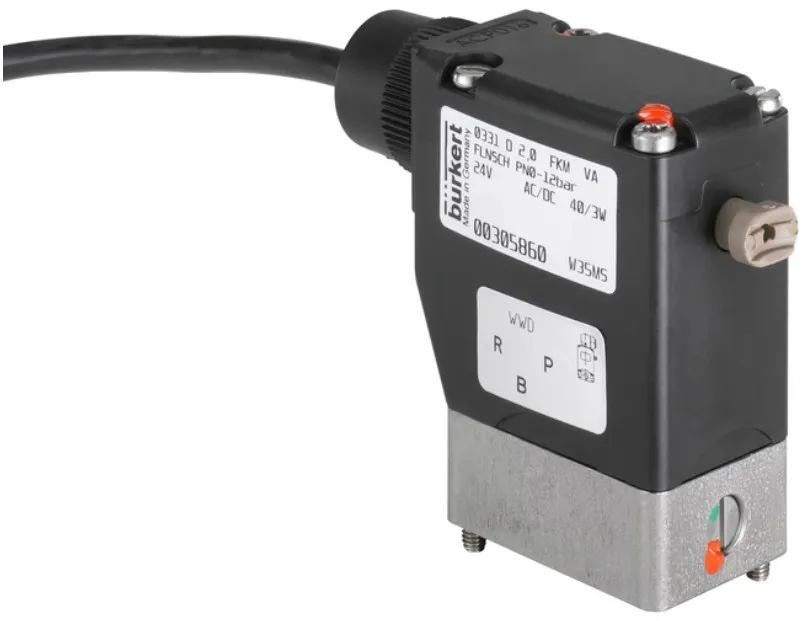 Solenoid valve Burkert type 0331 - Direct-acting 2/2 or 3/2-way pivoted armature valve