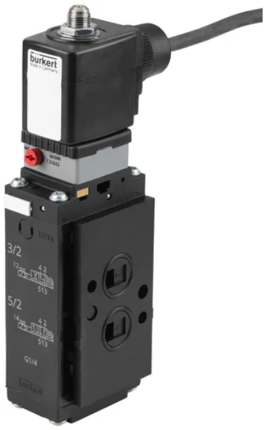 Hazardous location solenoids type 6519 - Servo-assisted 3/2, 5/2 or 5/3-way solenoid valve for pneumatics