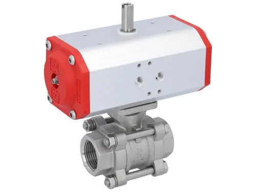 Stainless steel ball valve threaded with pneumatic actuator END-Armaturen ZA-ED / ZA-EE