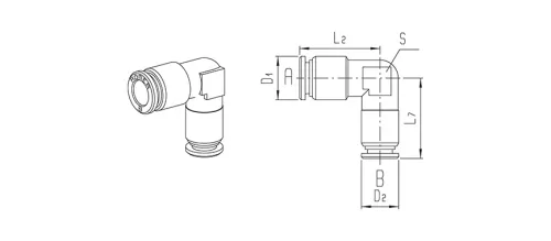 Push-in connector | straight | metal | Series 900 HAFNER 955M