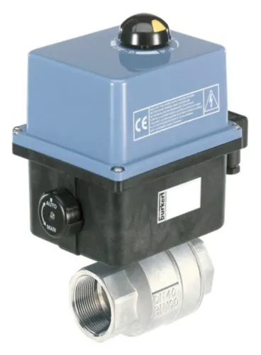 Ball valve / butterfly valve with electrical rotary actuator Burkert type 8804