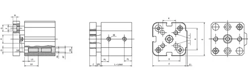 Double acting cylinder | non-rotating | magnetic piston | B-series HAFNER BFA