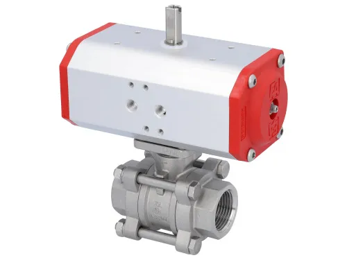 Stainless steel ball valve threaded with pneumatic actuator END-Armaturen ZA-ED / ZA-EE