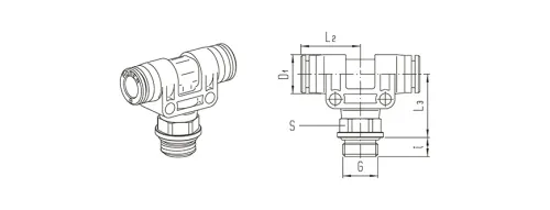 Push-in fitting | T | Series 900 HAFNER 921P