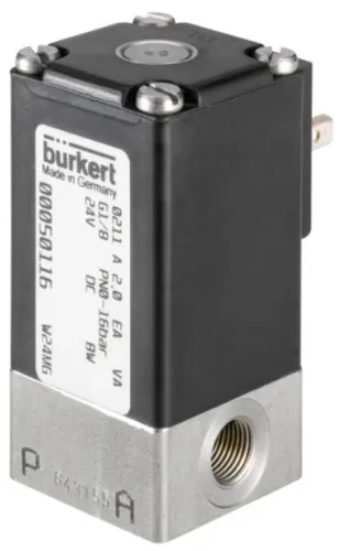 Solenoid valve Burkert type 0211 - Direct-acting 2/2-way plunger valve