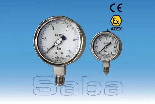 INOX PRESSURE GAUGE GAS CONNECTION (MOD. SA)