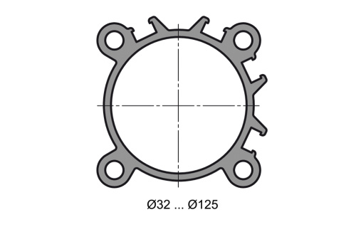 Double acting cylinder | adjustable cushioning | through piston rod | magnetic piston | H-series HAFNER HBF