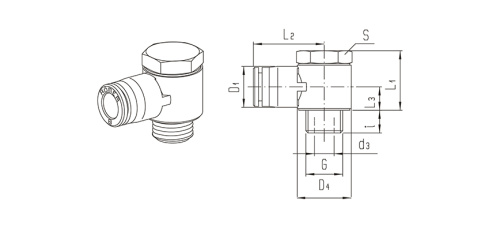 Push-in fitting | Swivel elbow | Series 900 HAFNER 952P