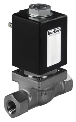 Steam solenoid valve Burkert type 0255 - Direct-acting 2/2-way plunger valve