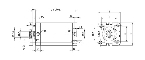 Double acting cylinder | non-rotating rod | magnetic piston | Z-series HAFNER ZINT