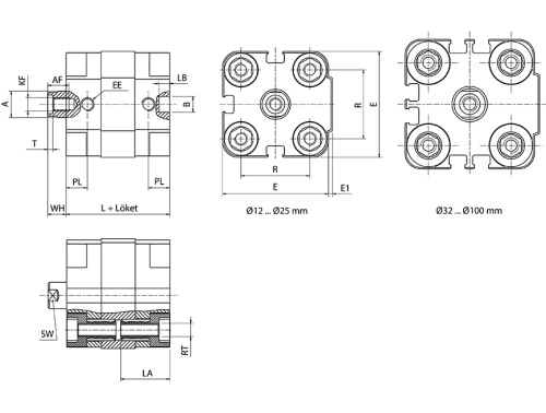 Single acting cylinder | magnetic piston | female thread | Q-series HAFNER QEN