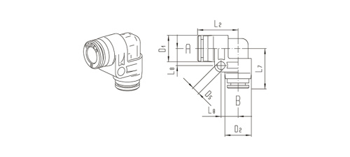 Push-in connector | Elbow | Series 900 HAFNER 955P