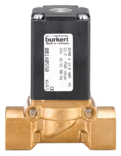 Water solenoid valve Burkert type 0290 - Servo-assisted 2/2-way diaphragm valve