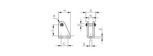 Stainless steel rear hinge | for cylinders series R | INOX HAFNER RGX