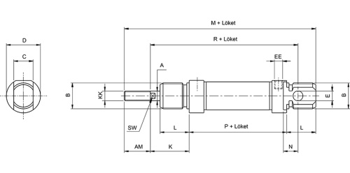 Single acting cylinder | magnetic piston | R-series HAFNER REM