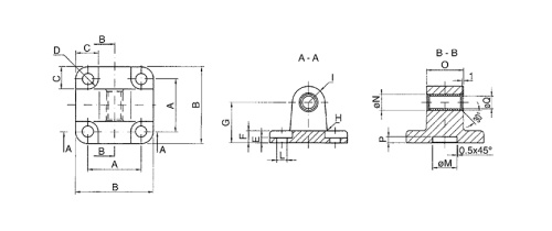 Male hinge, self lubricating | fits UNITOP standard HAFNER QCM
