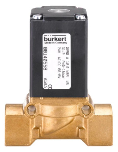 Water solenoid valve Burkert type 0290 - Servo-assisted 2/2-way diaphragm valve