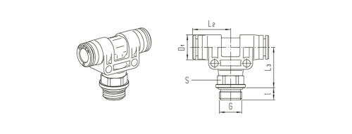 Push-in fitting | T | Series 900 HAFNER 921P