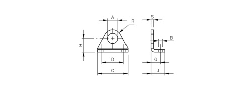 Foot | one pair | for cylinders series R HAFNER RL