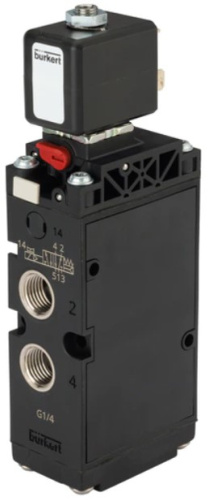 Hazardous location solenoids type 6519 - Servo-assisted 3/2, 5/2 or 5/3-way solenoid valve for pneumatics