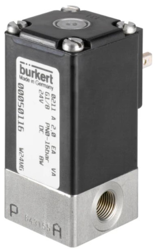 Solenoid valve Burkert type 0211 - Direct-acting 2/2-way plunger valve