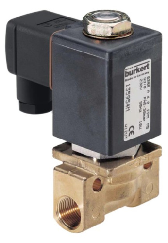 Steam solenoid valve Burkert type 0255 - Direct-acting 2/2-way plunger valve