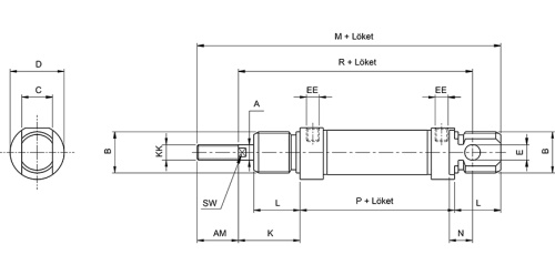 Double acting cylinder | magnetic piston | R-series HAFNER RIM
