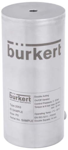 Pneumatic rotary actuator for the automation of ball and butterfly valves Burkert type 2053